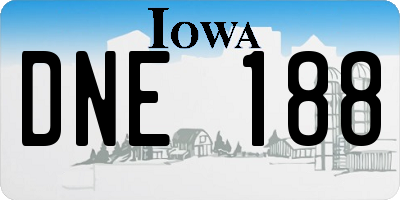 IA license plate DNE188