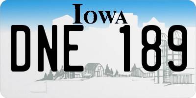 IA license plate DNE189