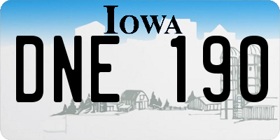 IA license plate DNE190