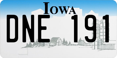 IA license plate DNE191