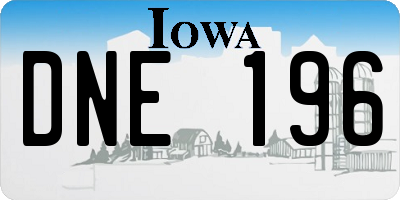 IA license plate DNE196