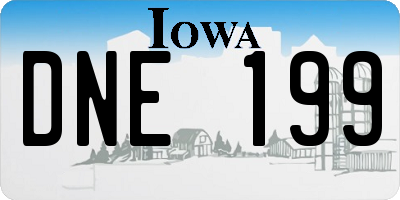 IA license plate DNE199