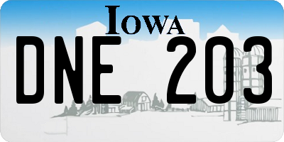 IA license plate DNE203