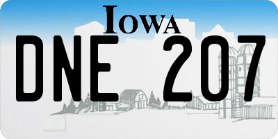 IA license plate DNE207