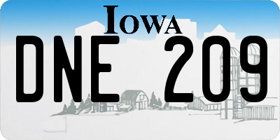 IA license plate DNE209