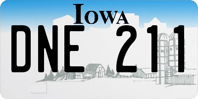 IA license plate DNE211
