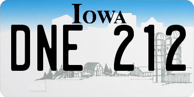 IA license plate DNE212