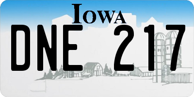 IA license plate DNE217