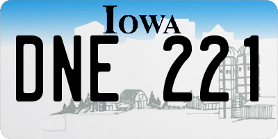 IA license plate DNE221