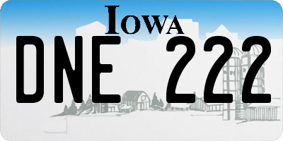 IA license plate DNE222
