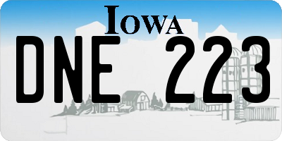 IA license plate DNE223