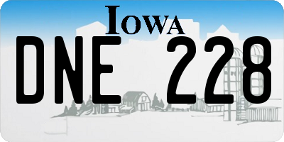 IA license plate DNE228