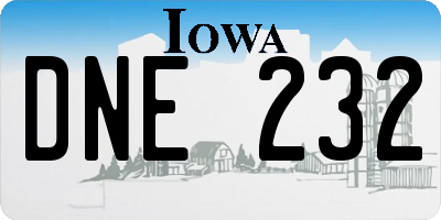 IA license plate DNE232