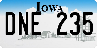 IA license plate DNE235