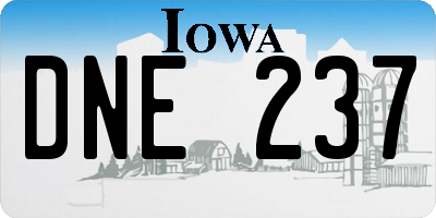 IA license plate DNE237