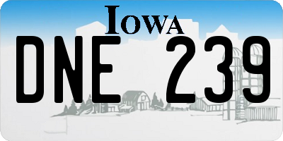 IA license plate DNE239