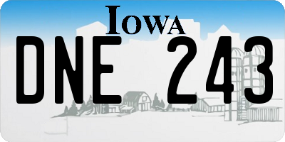 IA license plate DNE243