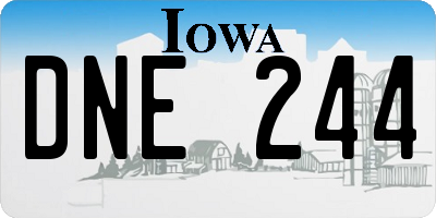 IA license plate DNE244