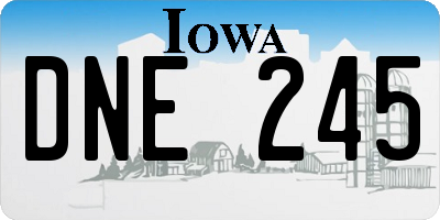 IA license plate DNE245