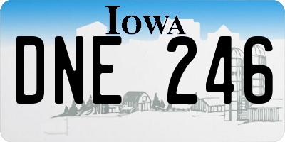 IA license plate DNE246