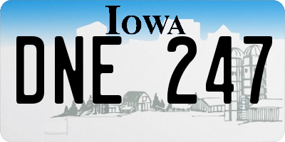 IA license plate DNE247