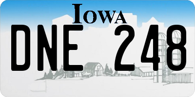 IA license plate DNE248