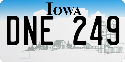 IA license plate DNE249