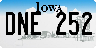 IA license plate DNE252