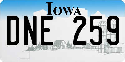 IA license plate DNE259