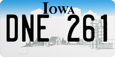 IA license plate DNE261