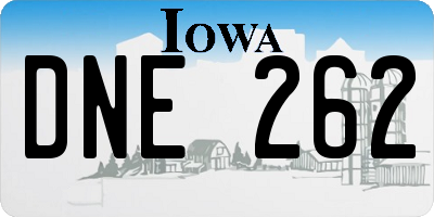 IA license plate DNE262