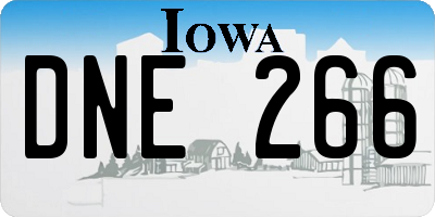 IA license plate DNE266