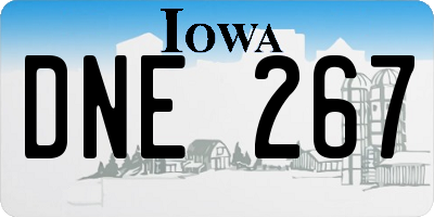 IA license plate DNE267