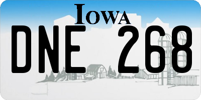 IA license plate DNE268