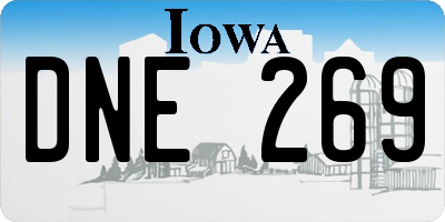 IA license plate DNE269