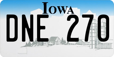 IA license plate DNE270