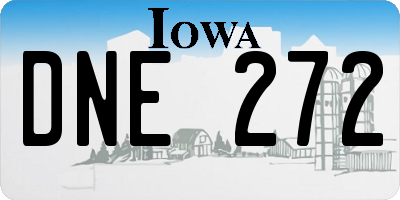 IA license plate DNE272