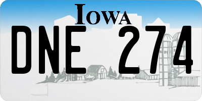 IA license plate DNE274