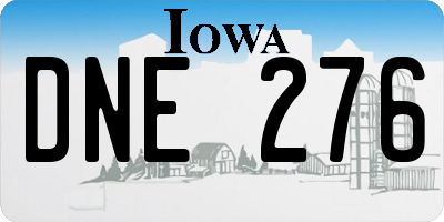 IA license plate DNE276