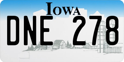 IA license plate DNE278