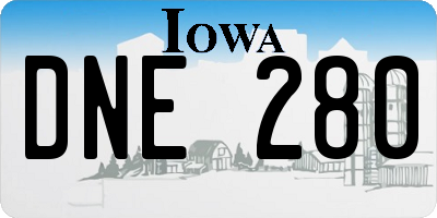IA license plate DNE280