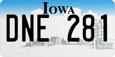 IA license plate DNE281