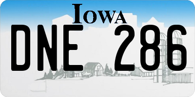 IA license plate DNE286