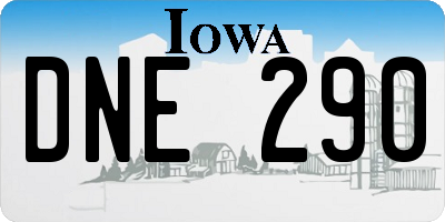 IA license plate DNE290