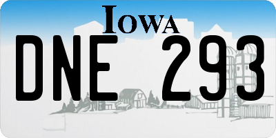 IA license plate DNE293