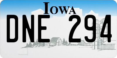 IA license plate DNE294