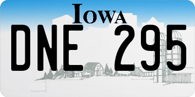 IA license plate DNE295