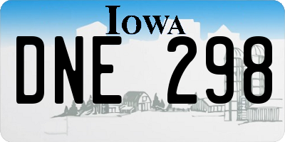 IA license plate DNE298
