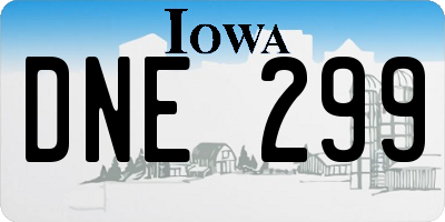 IA license plate DNE299