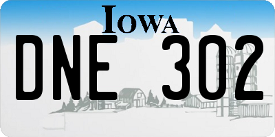 IA license plate DNE302